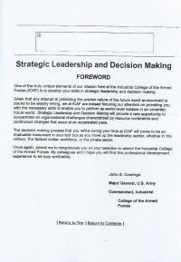 Image of Strategic leadership and decision making
