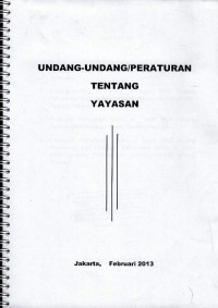 Image of Undang-Undang/peraturan tentang yayasan