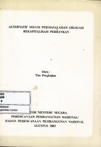 Image of Alternatif solusi permasalahan obligasi rekapitalisasi perbankan