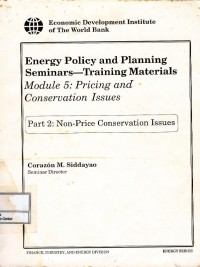 Image of Energy Policy and Planning Seminars-Training materials : module 5 pricing and conservation issues part 2