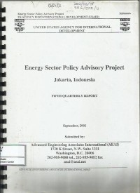 Image of Energy sector policy advisory project : fifth quarterly report