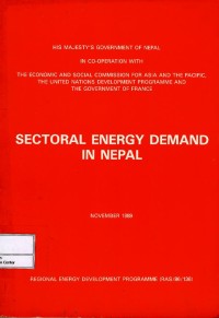 Image of Sectoral energy demand in Nepal