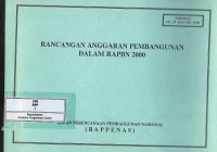 Image of Rancangan anggaran pembangunan dalam RAPBN 2000