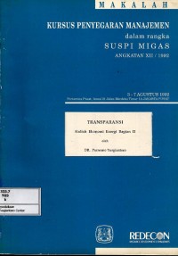 Image of Transparansi kuliah ekonomi makro bagian II : kursus penyegaran manajemen dalam rangka suspi migas angkatan XII/1992