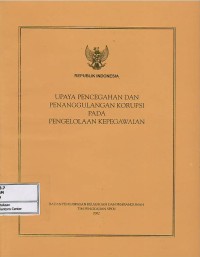 Image of Upaya pencegahan dan penanggulangan korupsi pada pengelolaan kepegawaian