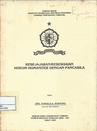 Image of Kesejajaran/kesesuaian hukum humaniter dengan Pancasila
