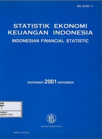 Image of Statistik ekonomi keuangan Indonesia = Indonesian financial statistics vol. III no. 11 : Nopember 2001