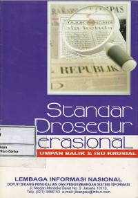 Image of Standar prosedur pperasional : kajian umpan balik & isu krusial