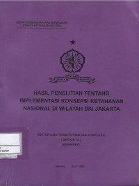 Image of Hasil penelitian tentang implementasi konsepsi ketahanan nasional di wilayah DKI Jakarta