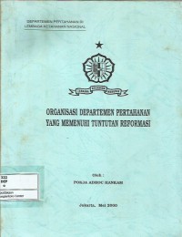 Image of Organisasi Departemen Pertahanan yang memenuhi tuntutan reformasi