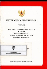 Image of Keterangan pemerintah tentang kebijakan pembangunan daerah di depan sidang paripurna DPR RI