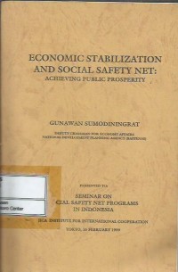Image of Economic stabilization and social safety net : achieving public prosperity