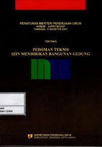 Image of Peraturan Menteri Pekerjaan Umum no. 24/PRT/M/2007 tentang pedoman teknis izin mendirikan bangunan gedung