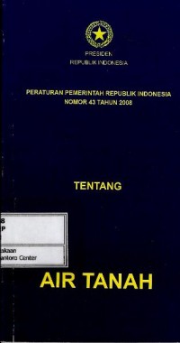 Image of Peraturan Pemerintah RI no 43 tahun 2008 tentang air tanah
