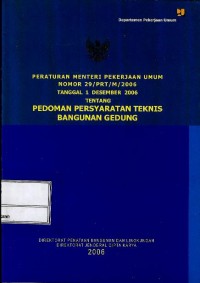 Image of Peraturan Menteri Pekerjaan Umum no. 29/PRT/M/2006 tanggal 1 Desember 2006 tentang pedoman persyaratan teknis bangunan gedung