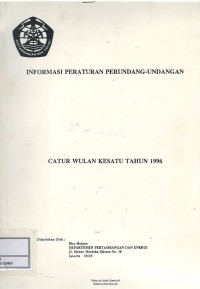 Image of Informasi peraturan perundang-undangan : catur wulan kesatu tahun 1996