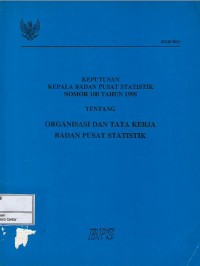 Image of Keputusan BPS no 100 tahun 1998 tentang organisasi dan tata kerja BPS