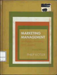 Image of Marketing management : analysis, planning, and control