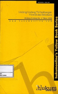 Image of Undang-Undang pertambangan mineral dan batubara no. 4 tahun 2009