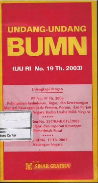 Image of Undang-Undang BUMN : (UU RI no. 19 th. 2003)