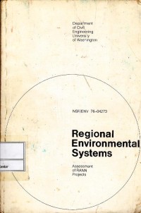 Image of Regional environmental systems : assessment of RANN projects