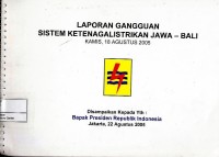Image of Laporan gangguan sistem ketenagalistrikan Jawa-Bali Kamis, 18 Agustus 2005