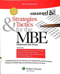 Image of Strategies & tactics for the MBE (multistate exam bar)