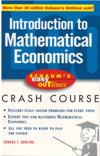 Image of Introduction to mathematical economics : schaum's easy outlines